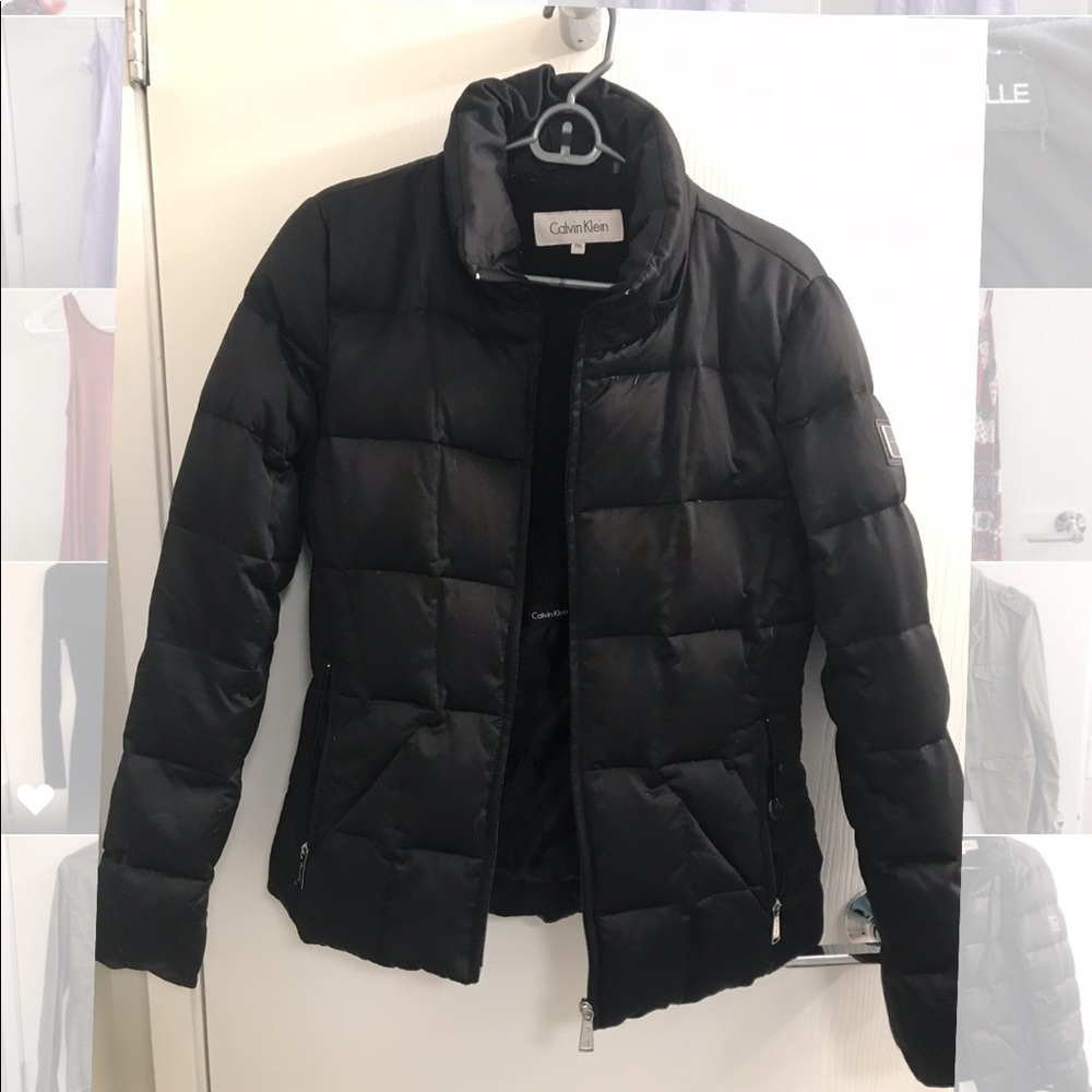 Calvin Klein: Black Puffer Coat